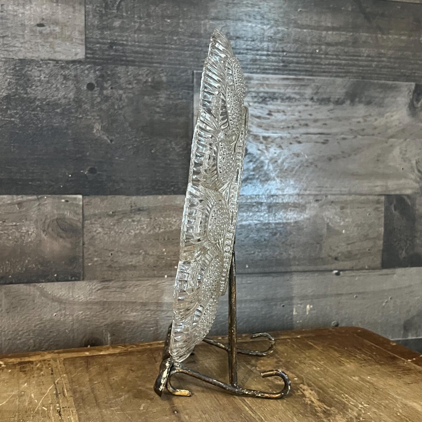 Vintage Indiana Glass Hobnail Clear Glass Egg Serving Dish - Deviled Egg Server - Oyster Plate