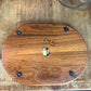 Vintage Wooden Cheese Board with Round Marble and Glass Dome - Dolphin Teakwood