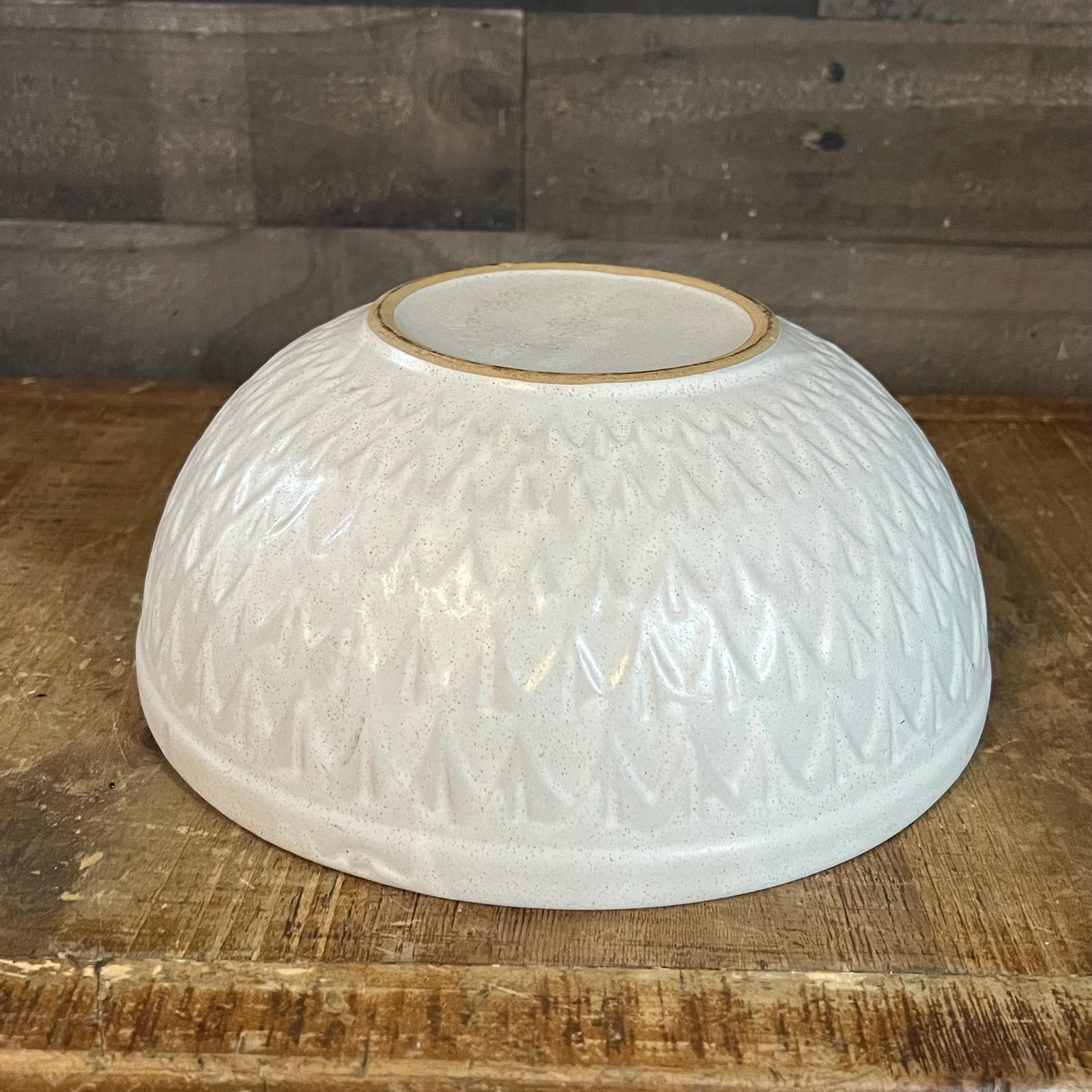 Creamy White Speckled Pottery Bowl