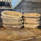 Rustic Hand Carved Wooden Dough Bowl - Natural Wood Tone