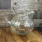 Clear Glass Ribbed Bubble Handled Pitcher