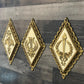 Vintage Homco Diamond Shaped Gold and Beige Tone Wall Plaques - Set of 3