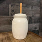 Vintage White and Blue Pottery Cow Butter Churn