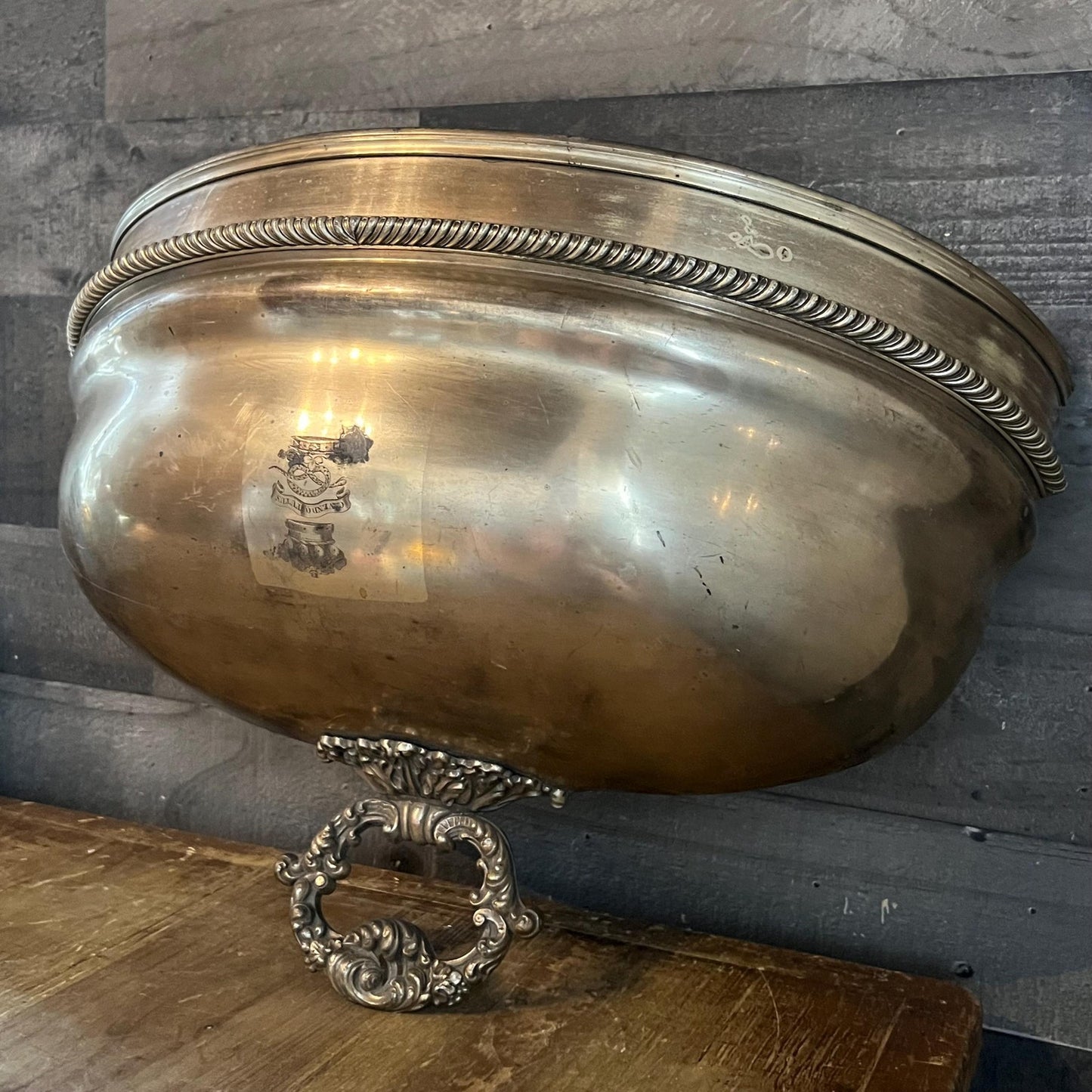 Large Vintage Metal Wall Pocket Planter