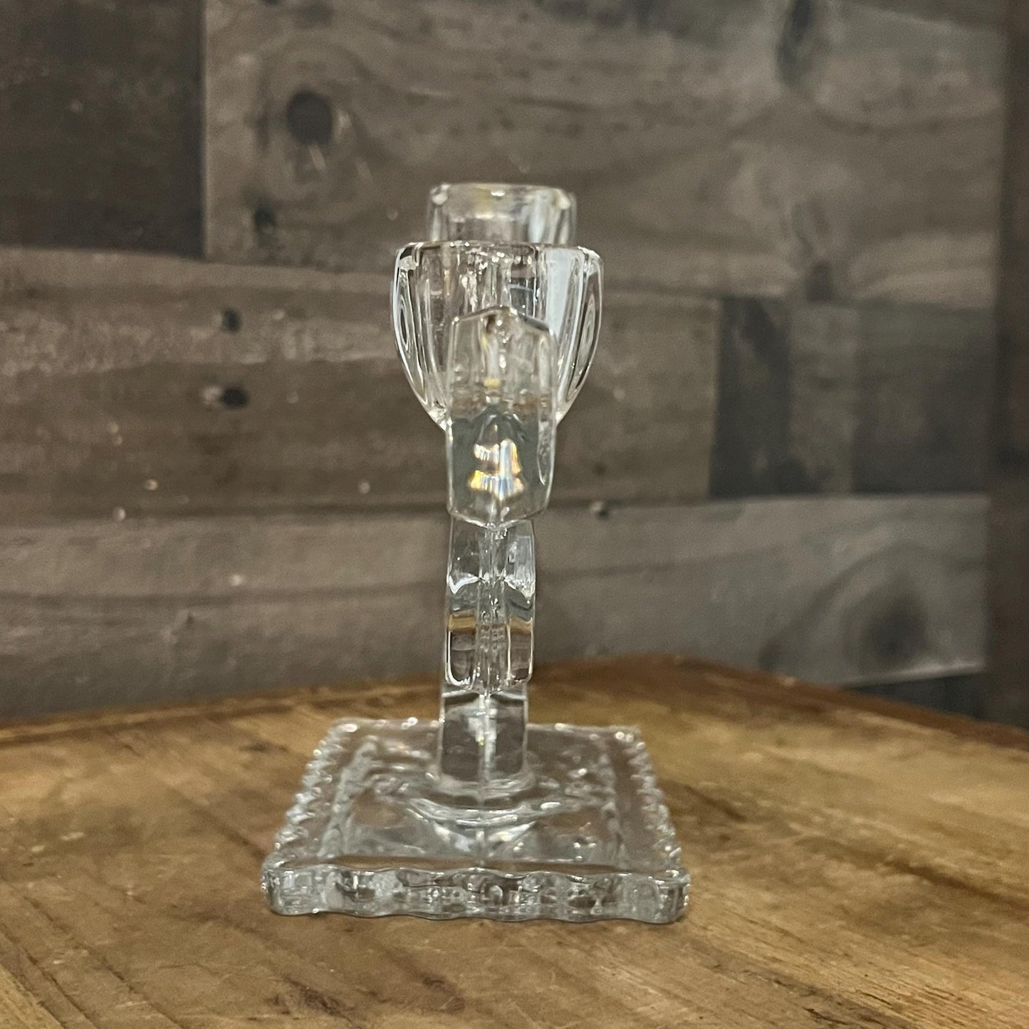 Vintage Viking Glass 3 Candlestick Holder Candelabra