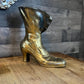 Vintage Brass Victorian Heeled Boot Planter Vase