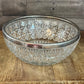 Large Crystal Bowl with Silverplated Rim