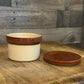 Vintage Denby England Small Lidded Brown and Tan Stoneware Canister