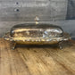 Vintage WM A Rogers Footed Silverplated Rectangular Lidded Butter Stick Holder with Glass Insert