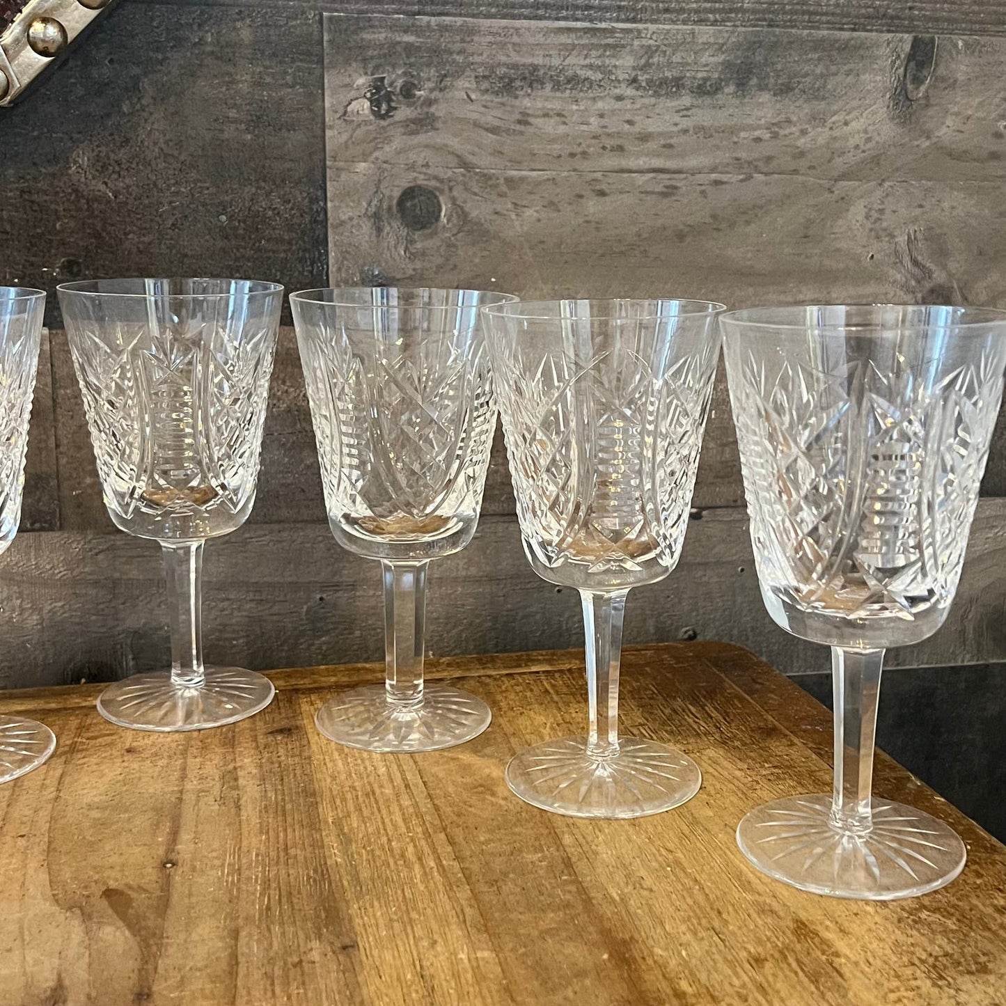 Waterford Crystal Clare Cut Water Goblets - Set of 7