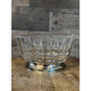 Crystal Glass Bowl with Silverplated Pedestal Base