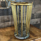 Vintage Green Marble and Brass Spindle Magazine Rack - Book Holder