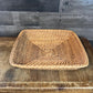 Square Woven Wicker Rattan Shallow Basket