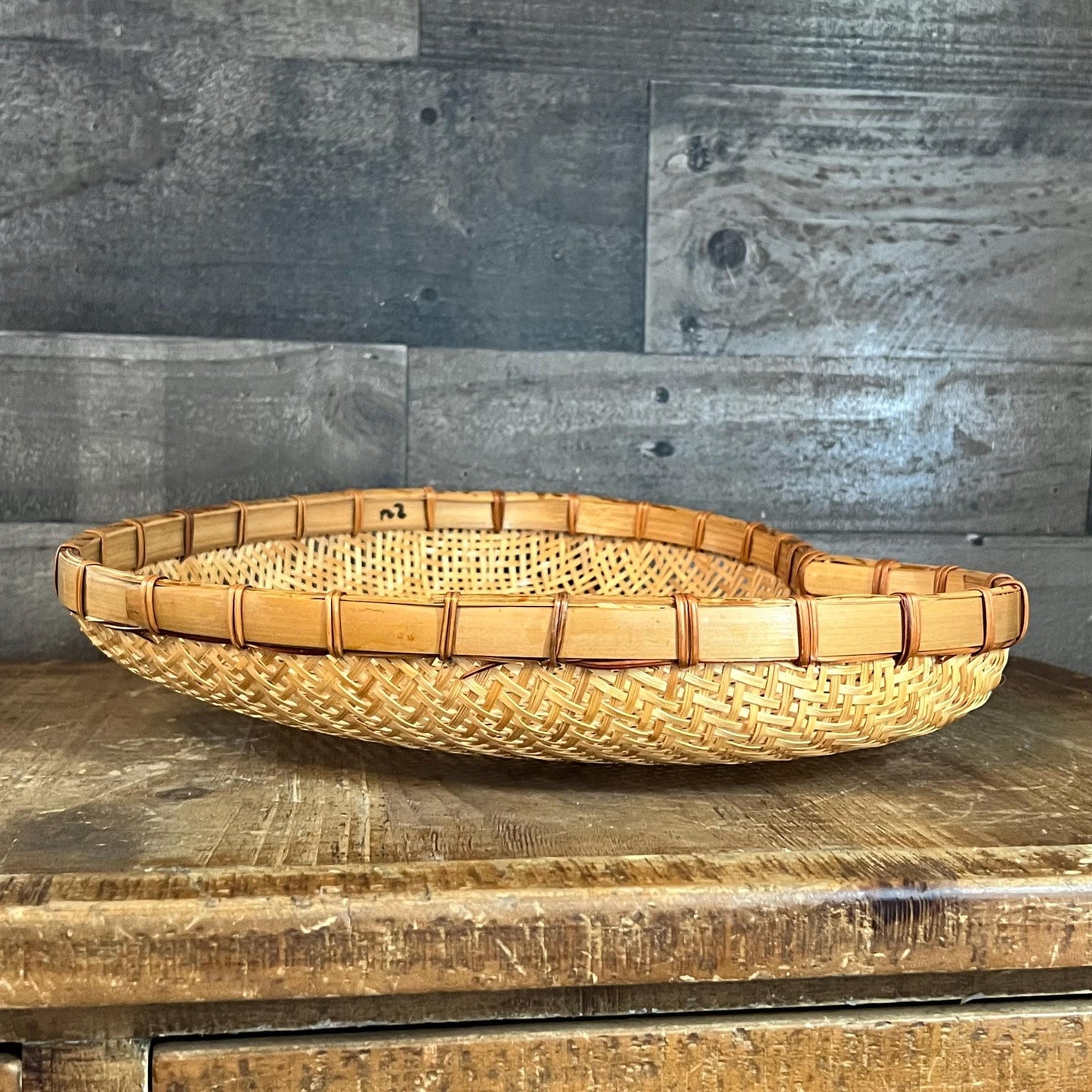 Vintage Heart Shaped Woven Wicker Strainer Basket