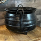 Black Cast Iron Tri Footed Handled Large Cauldron - Cast Iron Pot - Cast Iron Kettle - Cast Iron Bean Pot