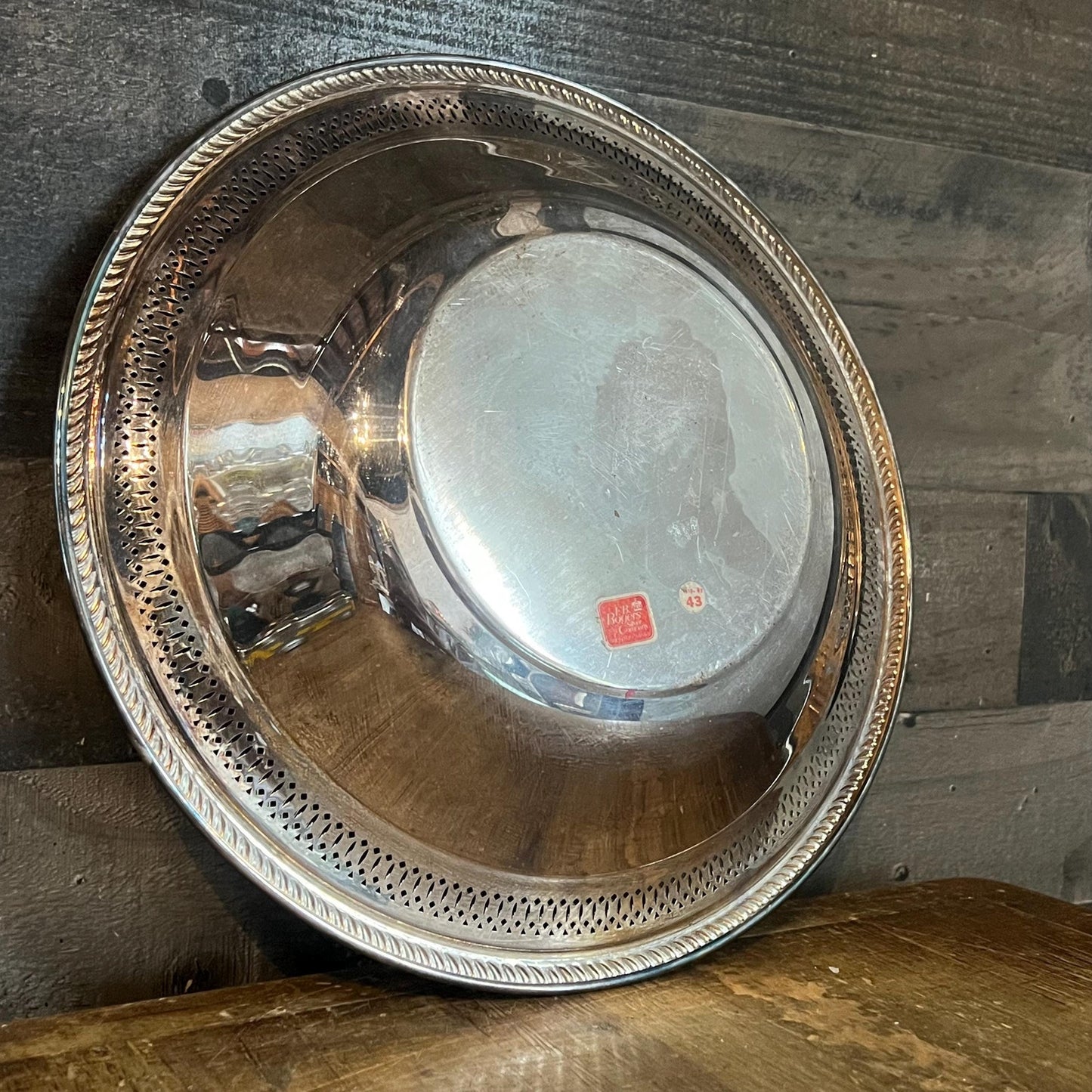 Vintage FB Rogers Silver Company Silverplated Bowl with Perforated Rim