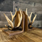 Vintage Deer Buck Antler Bookends - Pair