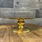 Vintage Brass Pillar Candle Holder - Brass Pedestal Dish