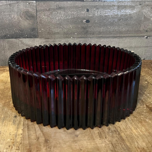 Vintage Mikasa Crystal Ruby Red Celebrations Diamond Fire Bowl