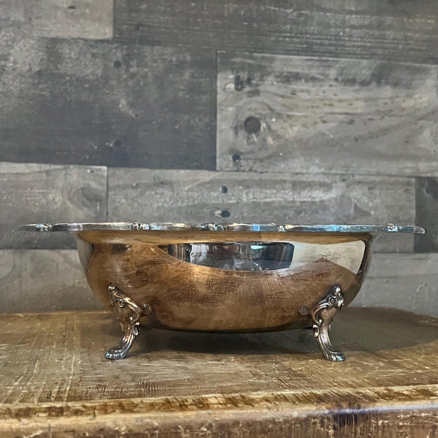 Vintage Silverplated 1847 Rogers Bros Reflection Footed Bowl