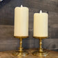 Vintage Brass Pedestal Pillar Candle Holders - Pair
