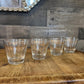 Vintage MCM Homer Laughlin Gold Tone Leaf Design Low Ball Rocks Glasses - Set of 4