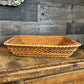 Square Woven Wicker Rattan Shallow Basket