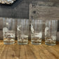 Vintage Set of 4 Etched Bird Hand Crafted Smith Glasses - Juice Glasses - Tall Tumblers