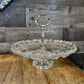 Vintage Mikasa Carmen Center Handle Crystal Glass Pedestal Serving Tray