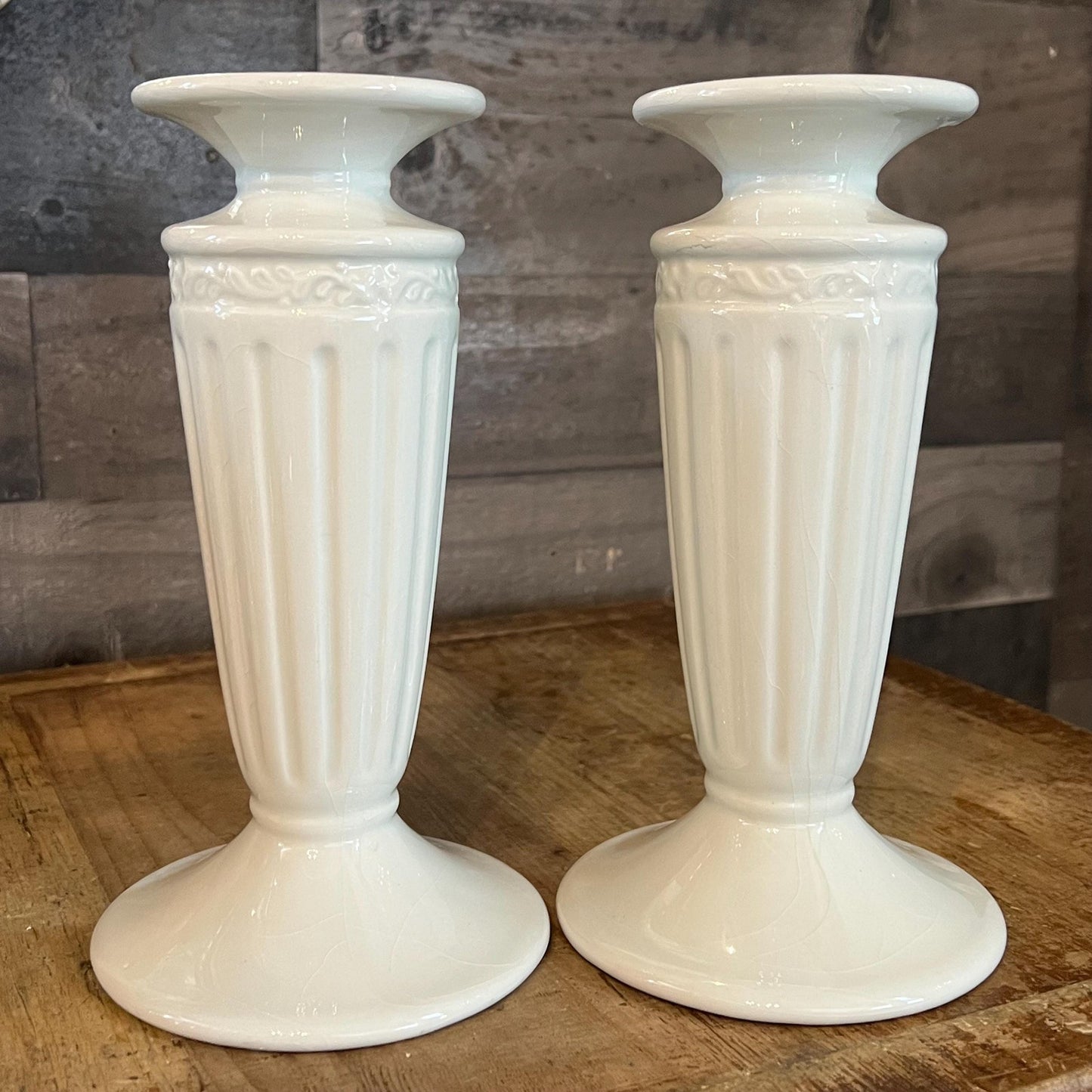 Vintage Mikasa Italian Countryside Earthenware Candlestick Holders - Pair