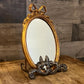 Vintage Bow Accent Oval Italian Gilded Mirror