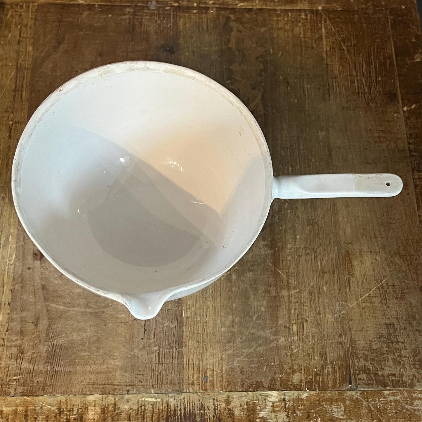 Vintage Coors USA White Porcelain Handled Bowl with Spout