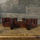 Vintage MCM Wooden 8 Candle Candelabra Candlestick Holder