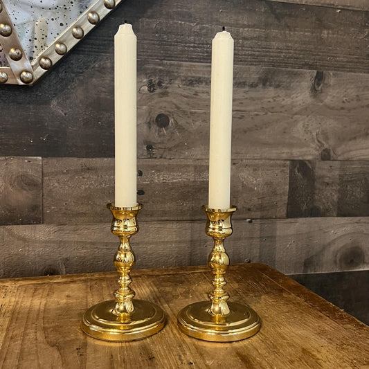 Vintage Pair of Baldwin Brass Candlestick Holders