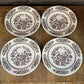 Royal USA Sussex Cavalier Ironstone Brown and White Floral Bread and Butter Plates - Set of 4