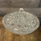 Vintage Federal Glass Clear Windsor Button and Cane Pattern Lidded Candy Dish