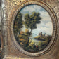 Otto Van Thoren Oil Painting in Gold Gilt Frame with Oval Opening