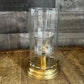 Vintage Brass Candlestick Holder with Glass Hurricane
