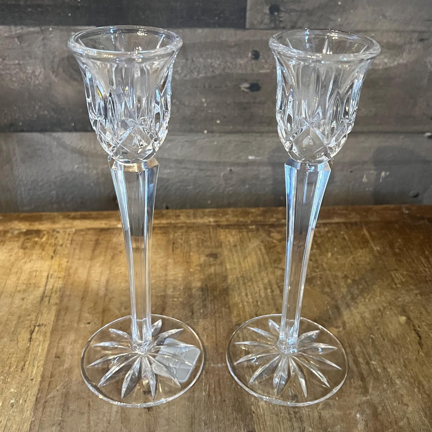 Vintage Gorham Crystal Lady Anne Candlestick Holders - Pair