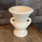 Vintage Creamy White Handled Trophy Urn Pottery Vase