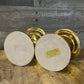 Vintage Brass Pedestal Pillar Candle Holders - Pair