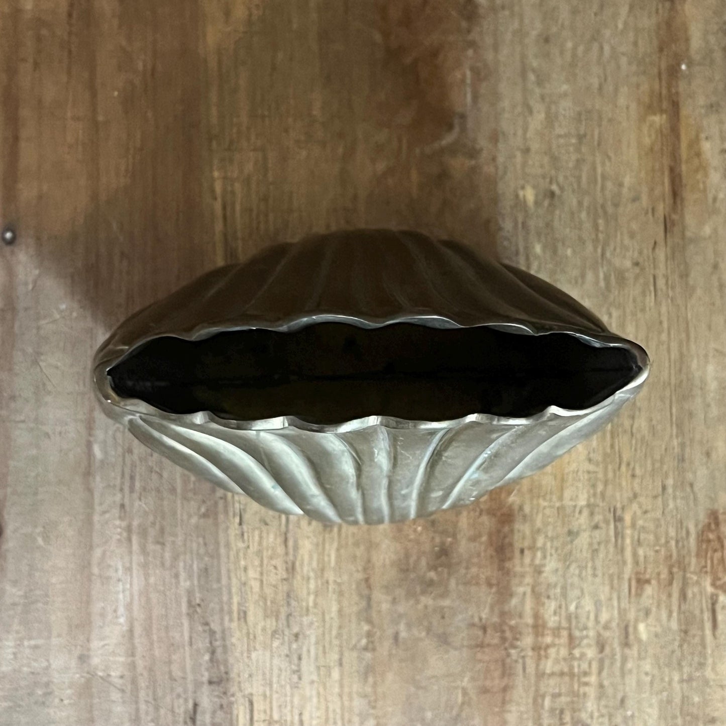 Vintage Brass Seashell Planter Vase