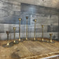 Vintage Set of 7 Brass Graduating Tiered Candlestick Holders