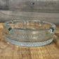 Vintage Thick Cut Glass 4 Slot Round Ashtray