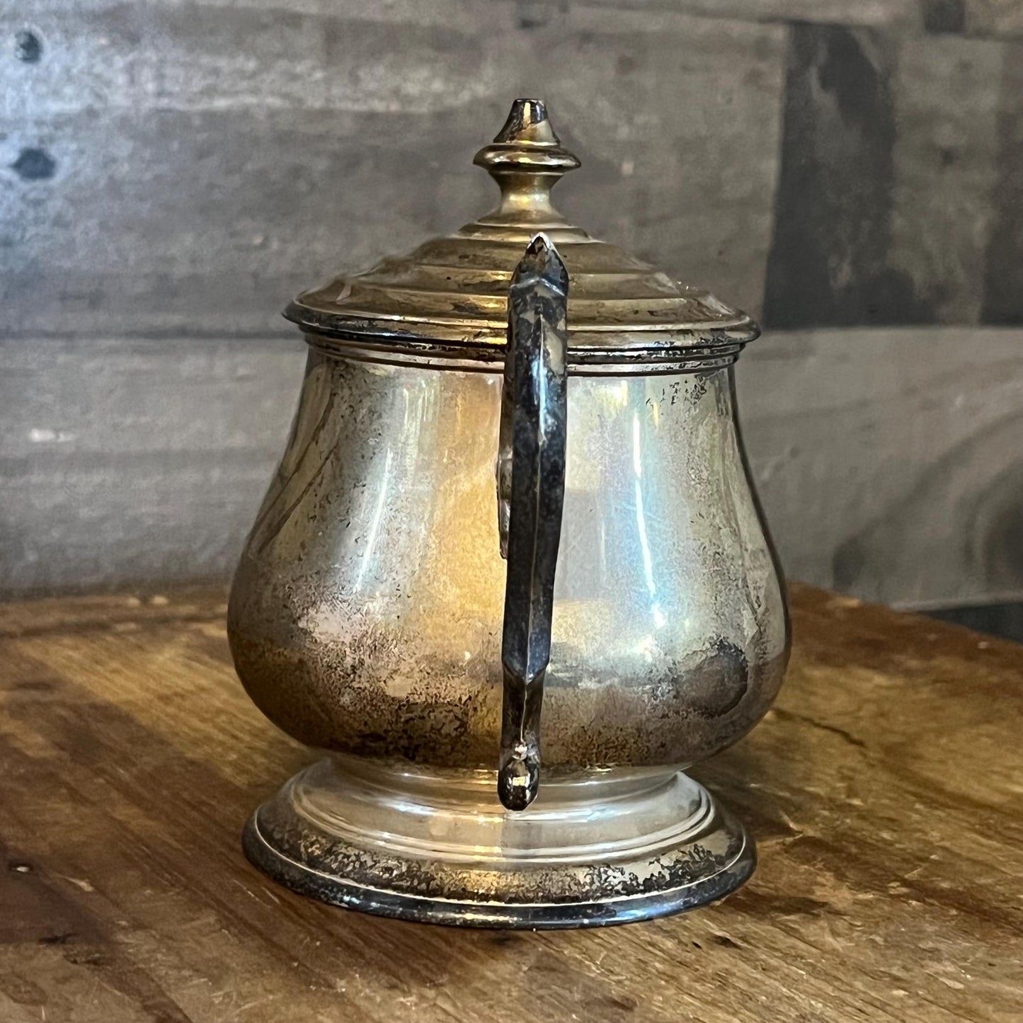 Vintage WA Silverplated Double Handled Lidded Sugar Bowl - Made in India