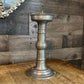 Vintage Tall Pewter Pricket Pillar Candle Holder