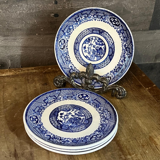 Set of 4 Vintage Blue Willow Saucers - Small Plates