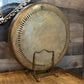 Vintage Brass Round Tray with Reticulated Edge