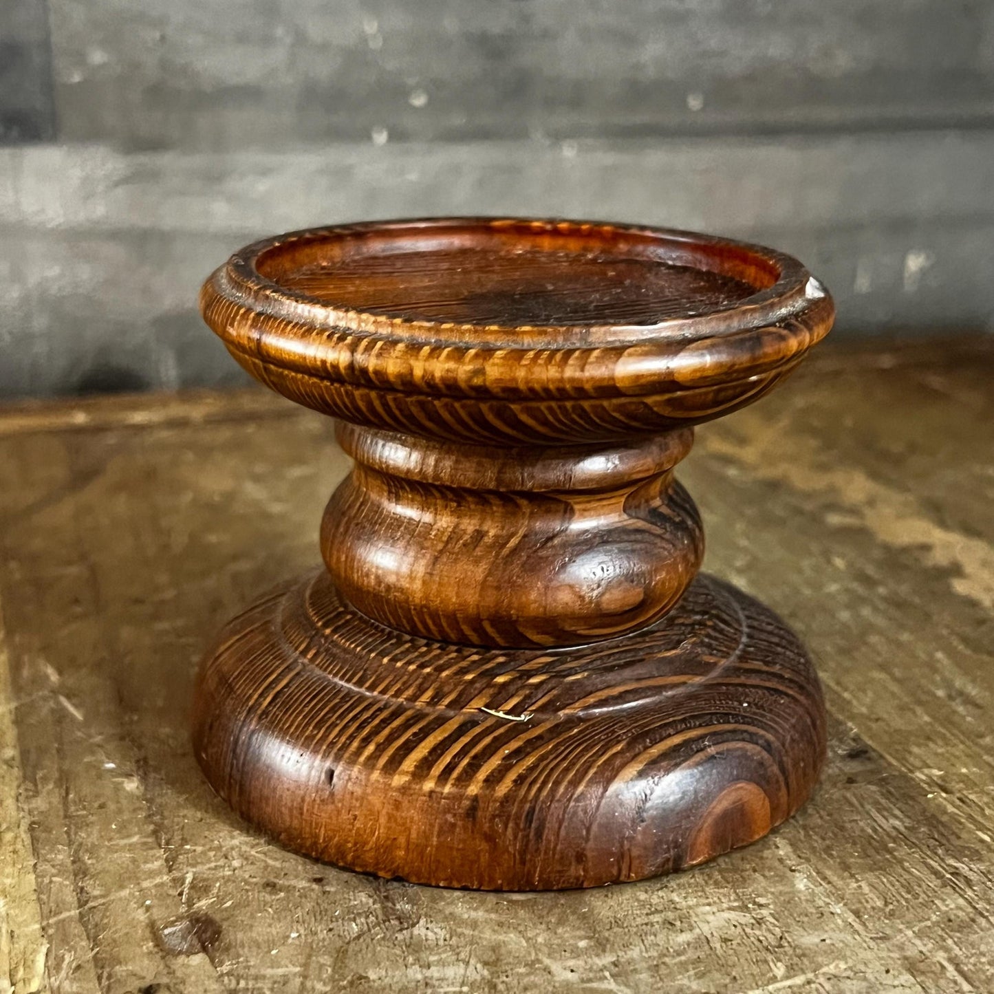 Wooden Pillar Candle Holder