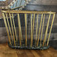 Vintage Green Marble and Brass Spindle Magazine Rack - Book Holder